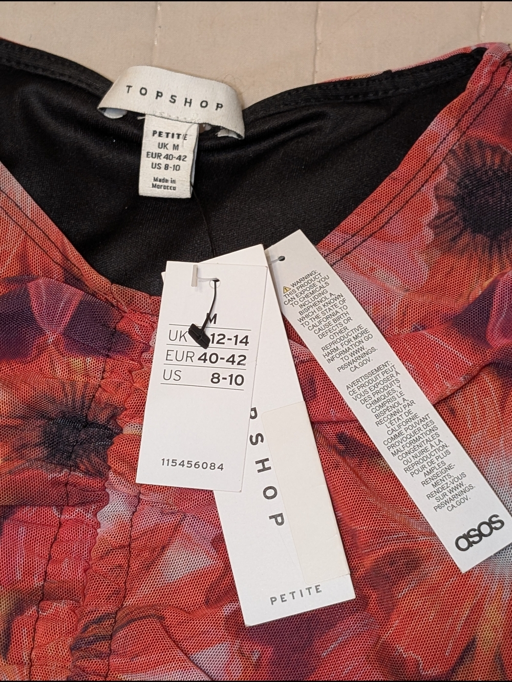 NWT Topshop Red Floral Maxi Dress with Cut Outs, US Petite 8-10 - Picture 10 of 10